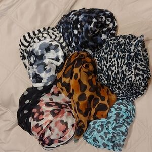 Mixed Leopard Print Scarves